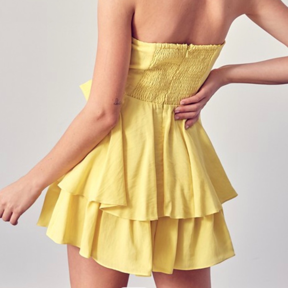 LEMON YELLOW WOVEN ROMPER - Picture 4 of 7